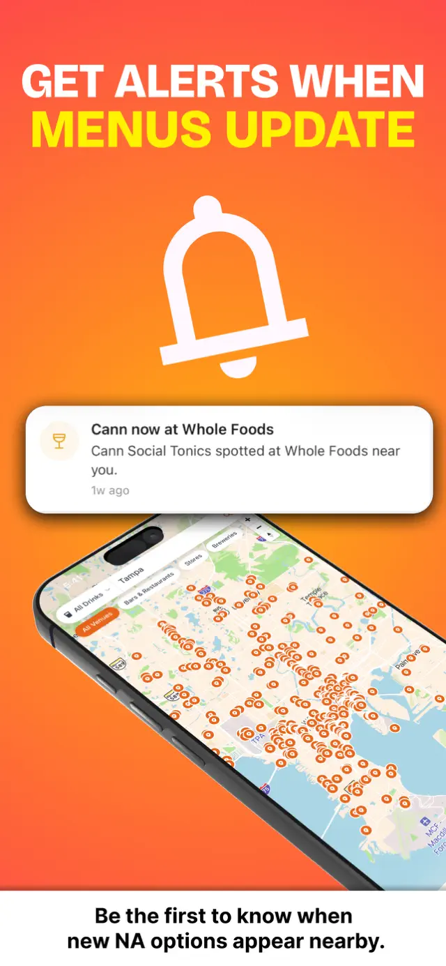 ChillMaps app alert showing Cann Social Tonics newly spotted at a Whole Foods nearby