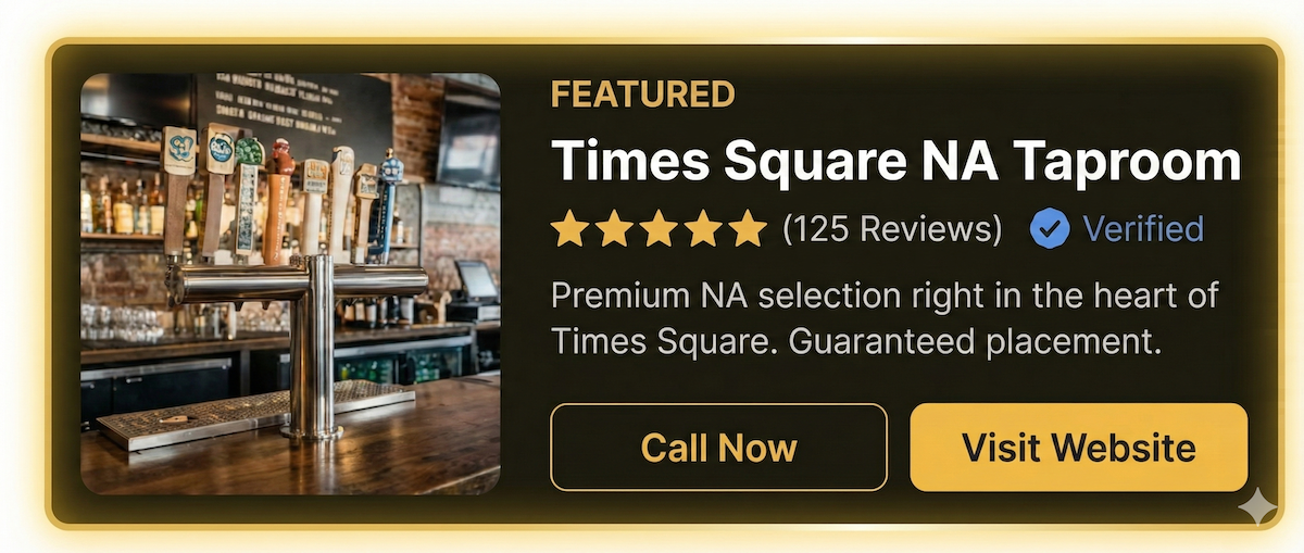 Featured listing example showing premium placement with gold border, ratings, and call-to-action buttons