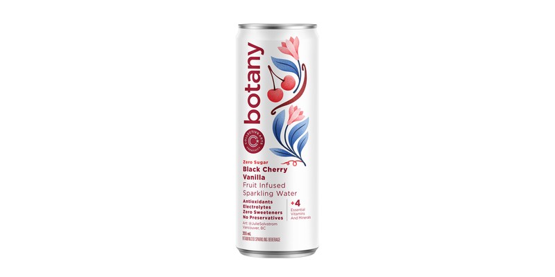 Collective Arts Botany Black Cherry & Vanilla Fruit Infused Sparkling Water - 0 calories, 0.0% ABV