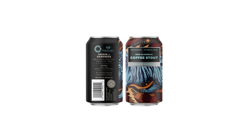 Collective Arts Origin of Darkness 2025: Non‑Alc Coffee Stout - 0 calories, 0.4% ABV