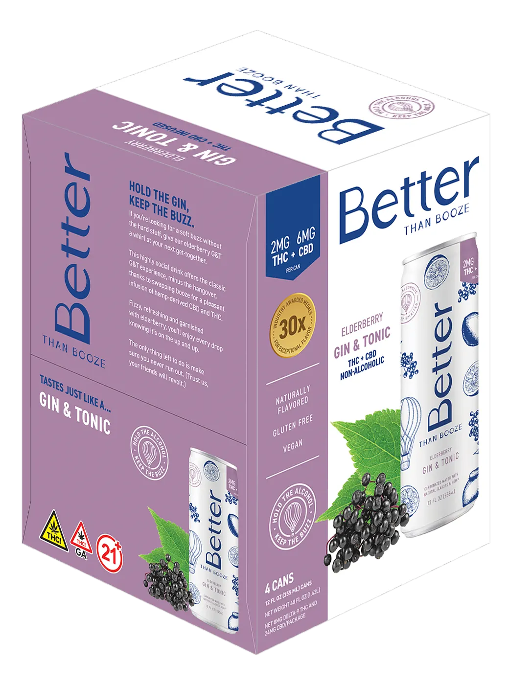 2MG THC + 6MG CBD Elderberry Gin & Tonic