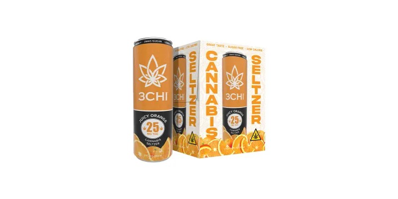 3Chi Juicy Orange Sugar Free Seltzer - 25mg THC