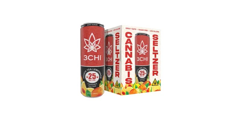 3Chi Sugar Free Peach Tea Lemonade Seltzer - 25mg THC