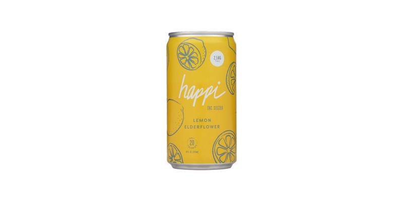 Happi Lemon Elderflower Seltzer - 2.5mg THC